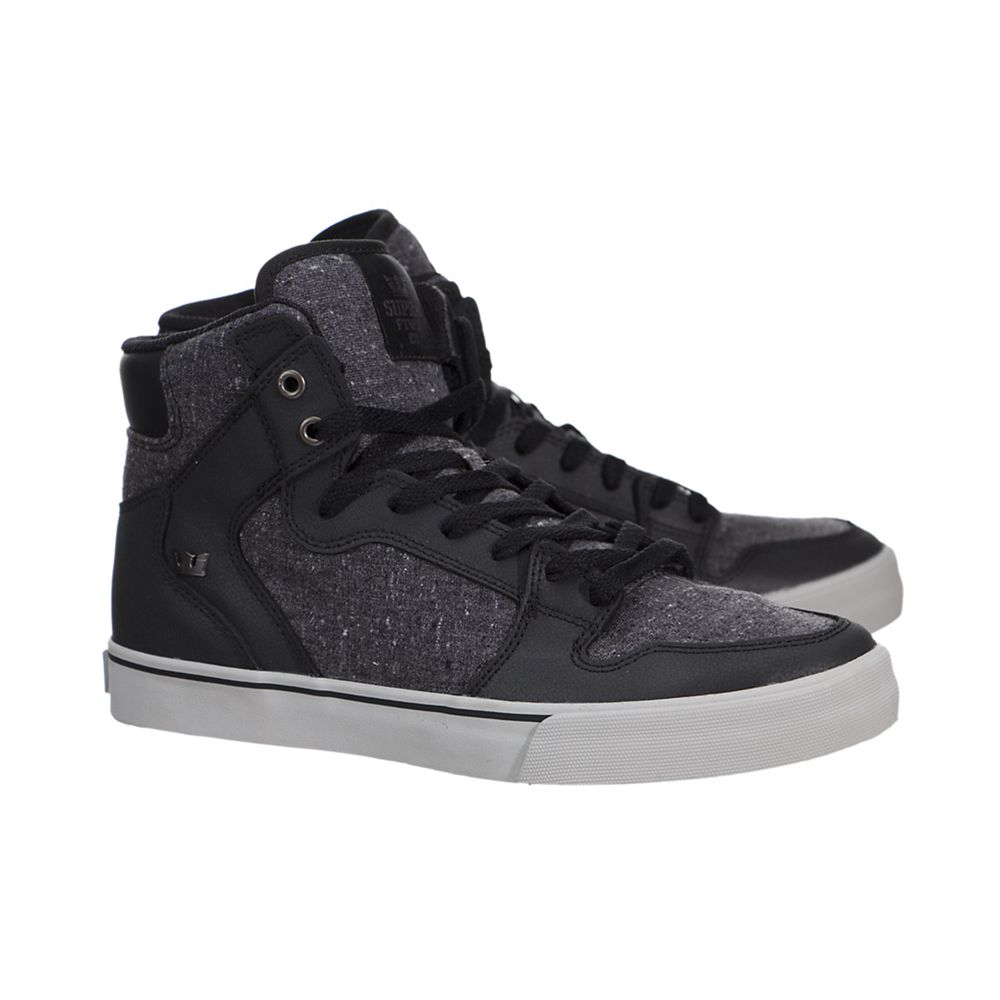 Baskets Montantes Supra Vaider Noir Grise Black/Speckle-Grey Homme | FDM-75546553